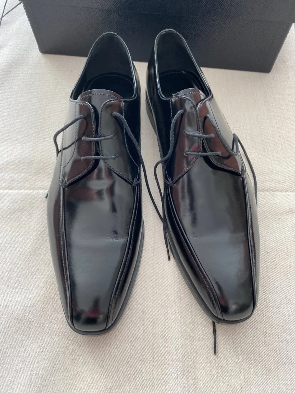 Prada Black Leather Derby Size 10.5 NWT